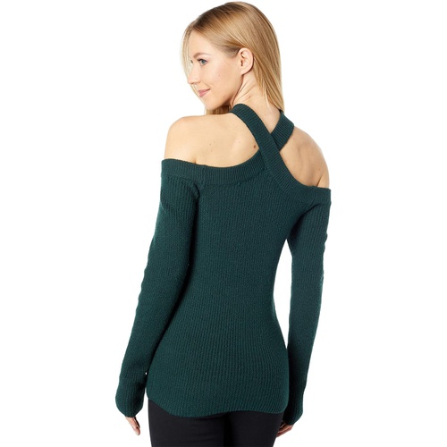  1.STATE Cross Neck Cold Shoulder Sweater