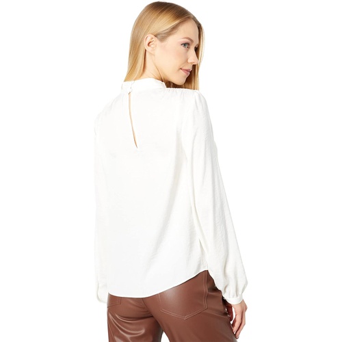  1.STATE Long Sleeve Mock V-Neck Blouse