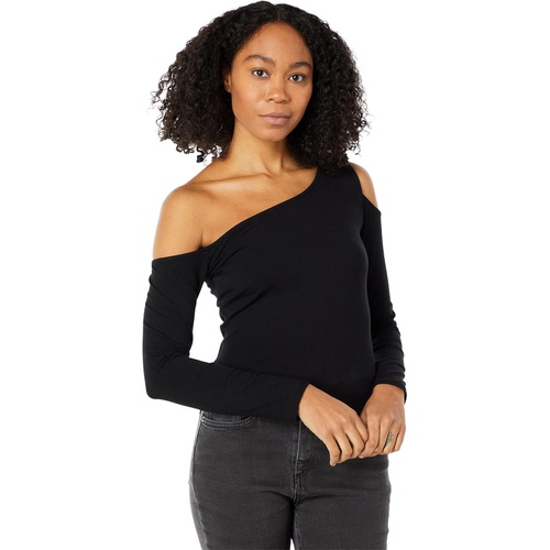  1.STATE Long Sleeve Asymmetrical One Shoulder Top