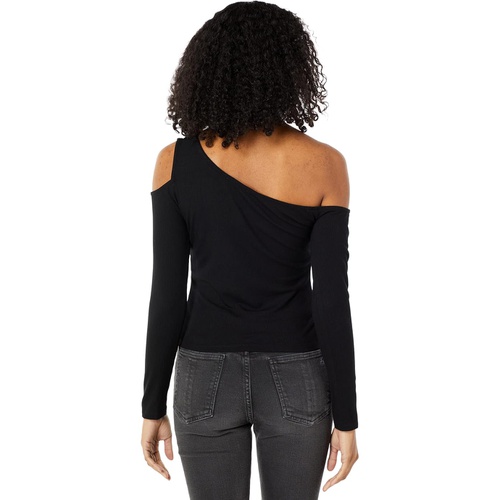  1.STATE Long Sleeve Asymmetrical One Shoulder Top