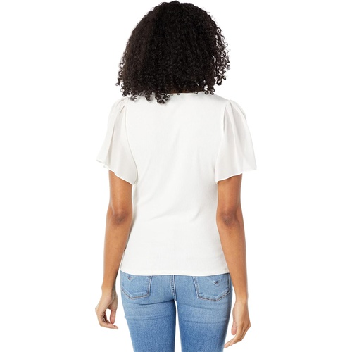  1.STATE Flutter Short Sleeve V-Neck Top