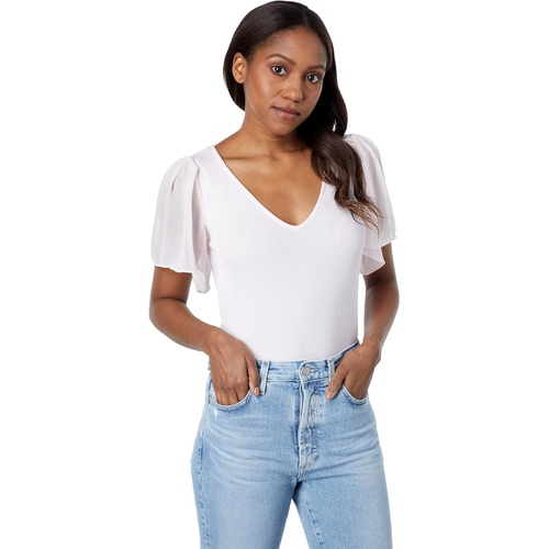  1.STATE Flutter Short Sleeve V-Neck Top