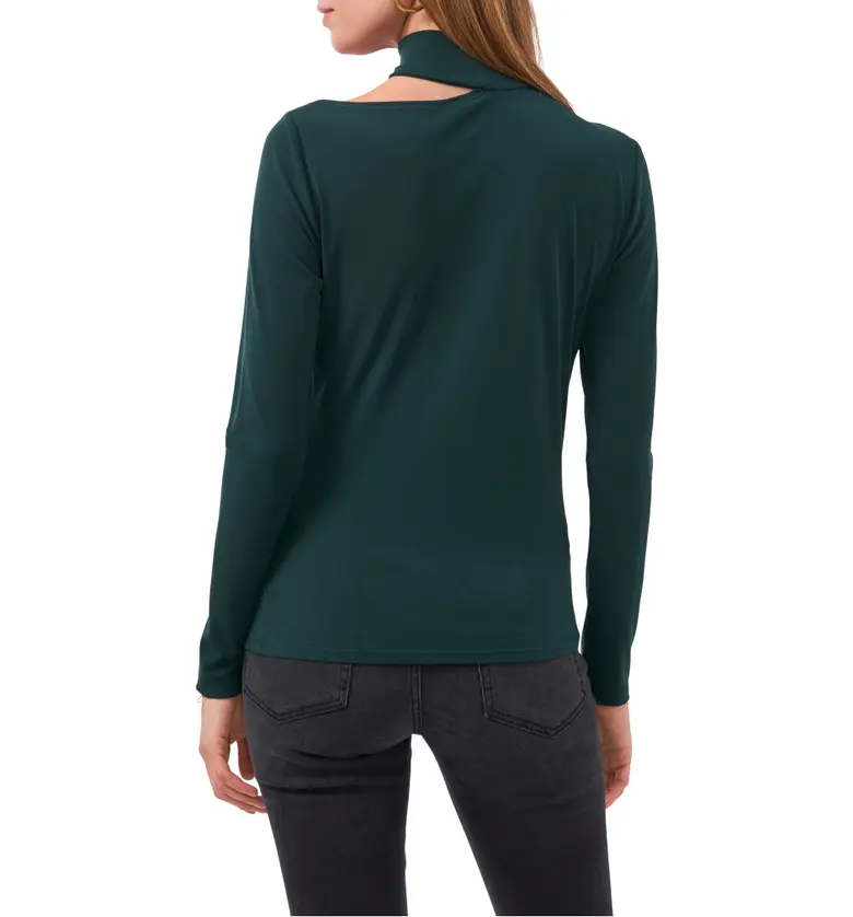  1STATE 1.STATE One Shoulder Mock Neck Top_PINE GREEN