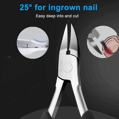  2019 NEWEST Ingrown Toenail Tools Kit with Nail File, Upgraded Foot Nail Treatment Tools, Heavy Duty Toe Nail Removal Clippers, Stainless Steel, Professional Pedicure Nail Cutter w