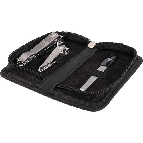  3 Swords Germany - brand quality 3 piece manicure pedicure grooming kit set for professional finger & toe nail care tool clipper fashion leather case in gift box, Made by 3 Swords