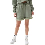 4th & Reckless Lita Cuffed Sweat Shorts_SAGE GREEN JERSEY