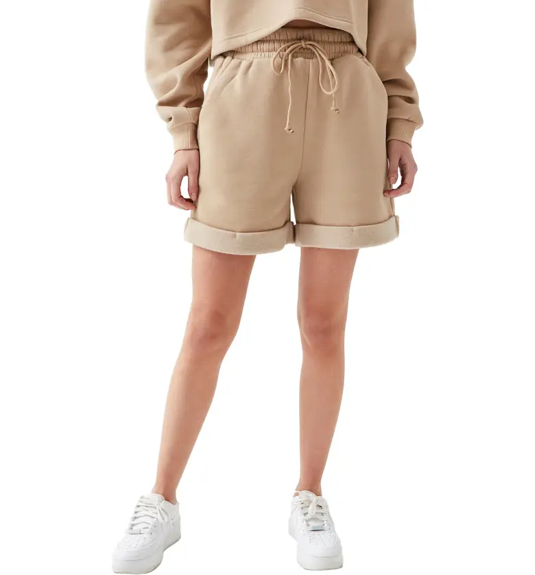 4th & Reckless Lita Cuffed Sweat Shorts_CAMEL JERSEY