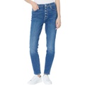 7 For All Mankind High-Waist Ankle Skinny Exposed Buttons in Stellar