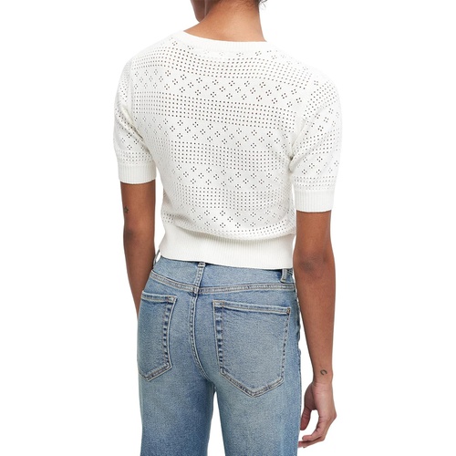  7 For All Mankind Short Sleeve Mix Pointelle Crew