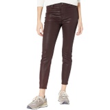7 For All Mankind High-Waisted Ankle Skinny Faux Pocket in Coated Chocolate