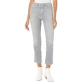 7 For All Mankind High-Waist Cropped Straight in Lefthand Bergamot Grey
