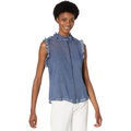 7 For All Mankind Sleeveless Ruffle Shirt