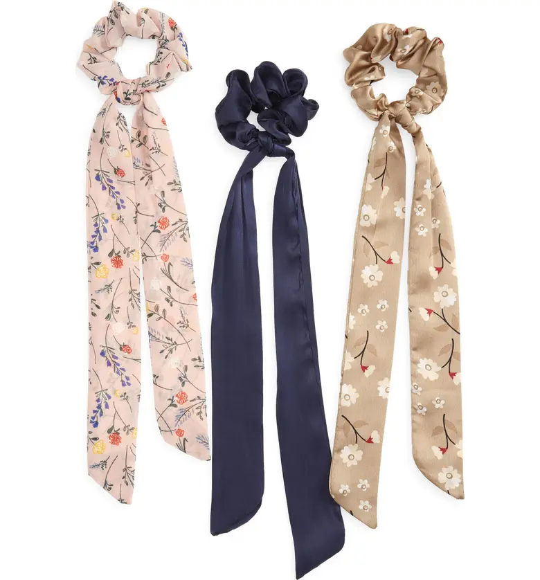 8 Other Reasons 3-Pack Floral Scarf Scrunchies_MULTI