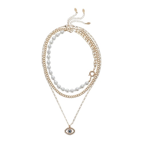  8 Other Reasons Eye & Pearl Layered Necklace