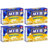 Act II Butter Lovers Microwave Popcorn 4 Boxes of 3 (12 Bags Total)