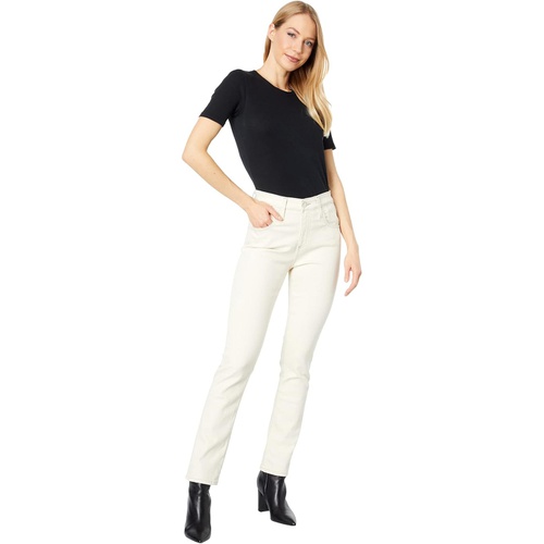  AG Adriano Goldschmied Mari Paneled High-Rise Slim Straight in Light Fawn