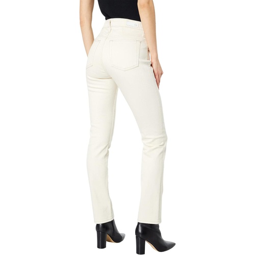  AG Adriano Goldschmied Mari Paneled High-Rise Slim Straight in Light Fawn