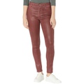 AG Adriano Goldschmied Farrah High-Rise Skinny Ankle in Leatherette Light Dark Sangria