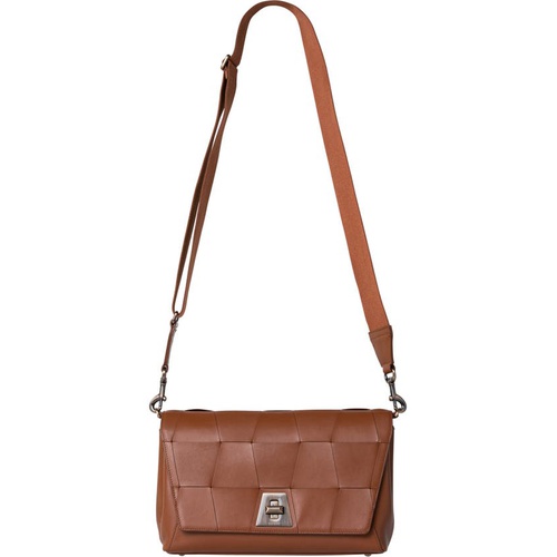  Akris Anouk Braided Trapezoid Leather Shoulder Bag_CARAMEL