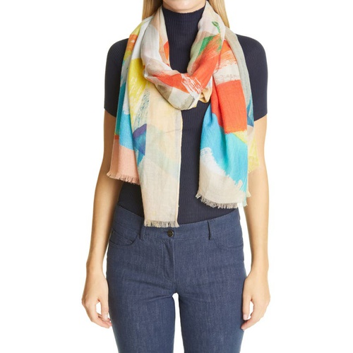  Akris Geometric Print Cashmere & Silk Scarf_MULTI