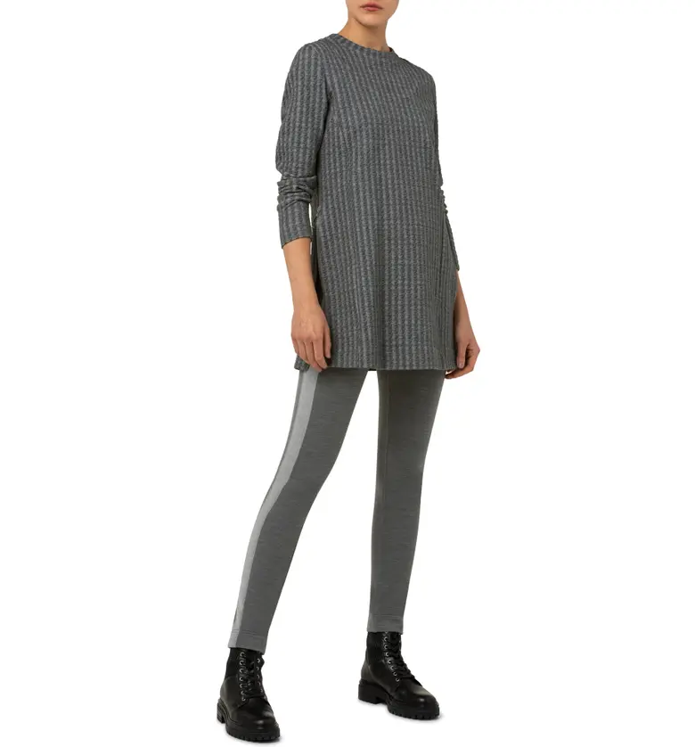  Akris punto Side Stripe Technical Knit Leggings_GRANITE SILVER