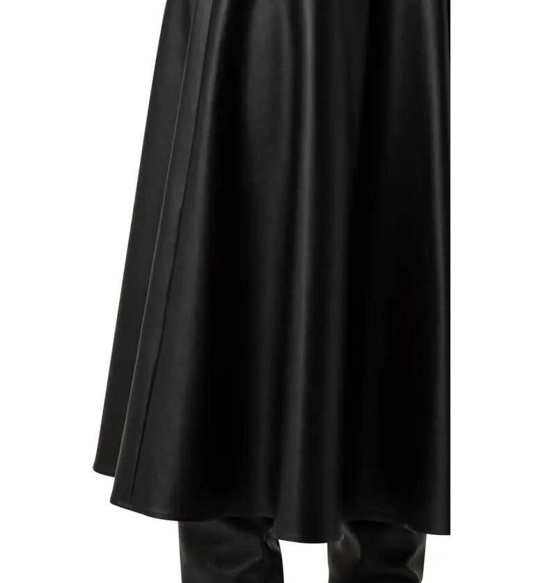  Akris punto Faux Leather Midi Skirt_BLACK