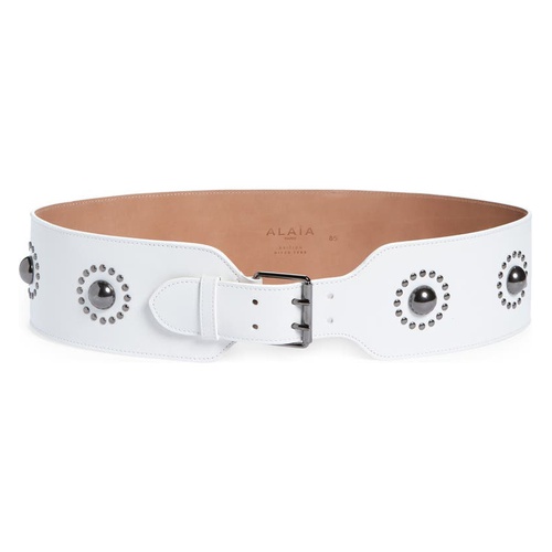  Alaia Edition 2007 Floral Studded Leather Belt_BLANC OPTIQUE