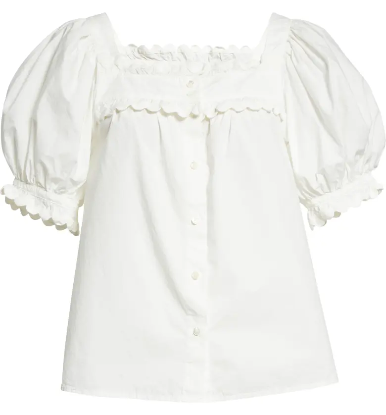  Alex Mill Rick Puff Sleeve Top_WHITE