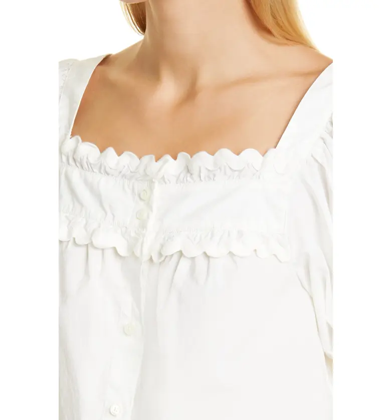  Alex Mill Rick Puff Sleeve Top_WHITE