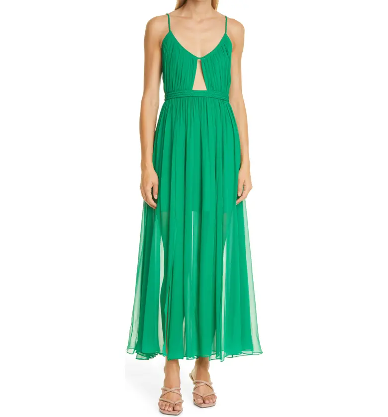 Alice + Olivia Tamar Cutout Maxi Dress_DARK EMERALD