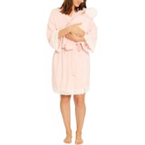 Angel Maternity Ruby Joy Maternityu002FNursing Sleep Shirt, Robe & Baby Blanket Pouch Set_Pink