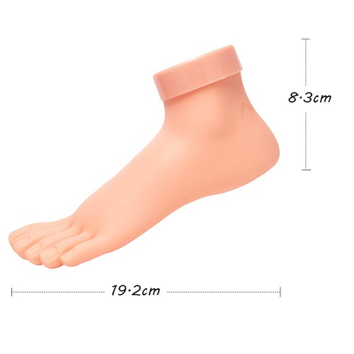  AORAEM Practice Fake Foot Flexible Movable Soft Silicone Fake Foot Tool for Nail Art Training Display