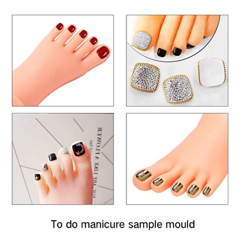  AORAEM Practice Fake Foot Flexible Movable Soft Silicone Fake Foot Tool for Nail Art Training Display