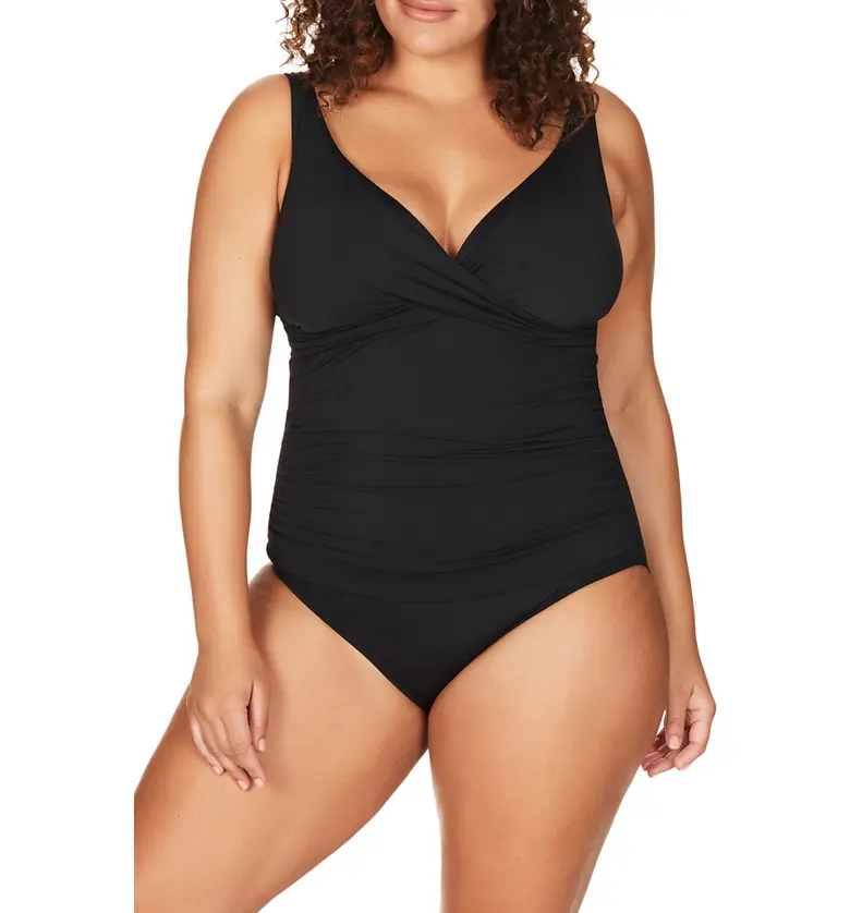 Artesands Delacroix Cross Front One-Piece Swimsuit_BLACK