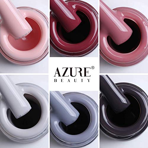  AZUREBEAUTY Gel Nail Polish Set - Nude Grays 10ML 6 Colors Classic Gel Polish Popular Nail Art Colors Soak Off U V LED Nail Polish Gel Art Design DIY Salon