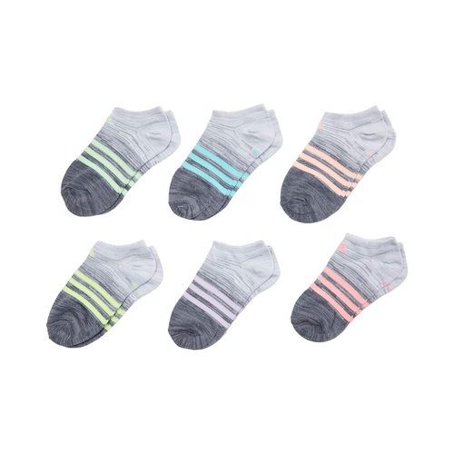 아디다스 Adidas Kids Superlite Multi Space Dye No Show Socks 6-Pack (Toddler/Little Kid/Big Kid/Adult)