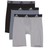 Adidas Stretch Cotton Long Boxer Brief Underwear 3-Pack