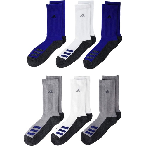 아디다스 Adidas Kids Cushioned Angle Stripe Crew Socks 6-Pack (Little Kid/Big Kid/Adult)