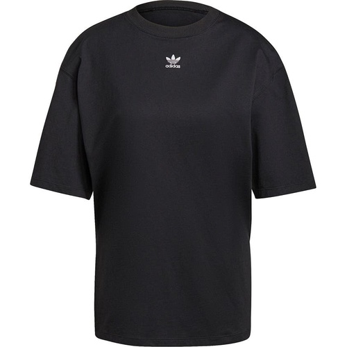 아디다스 adidas Embroidered Logo Oversize T-Shirt_BLACK/ WHITE