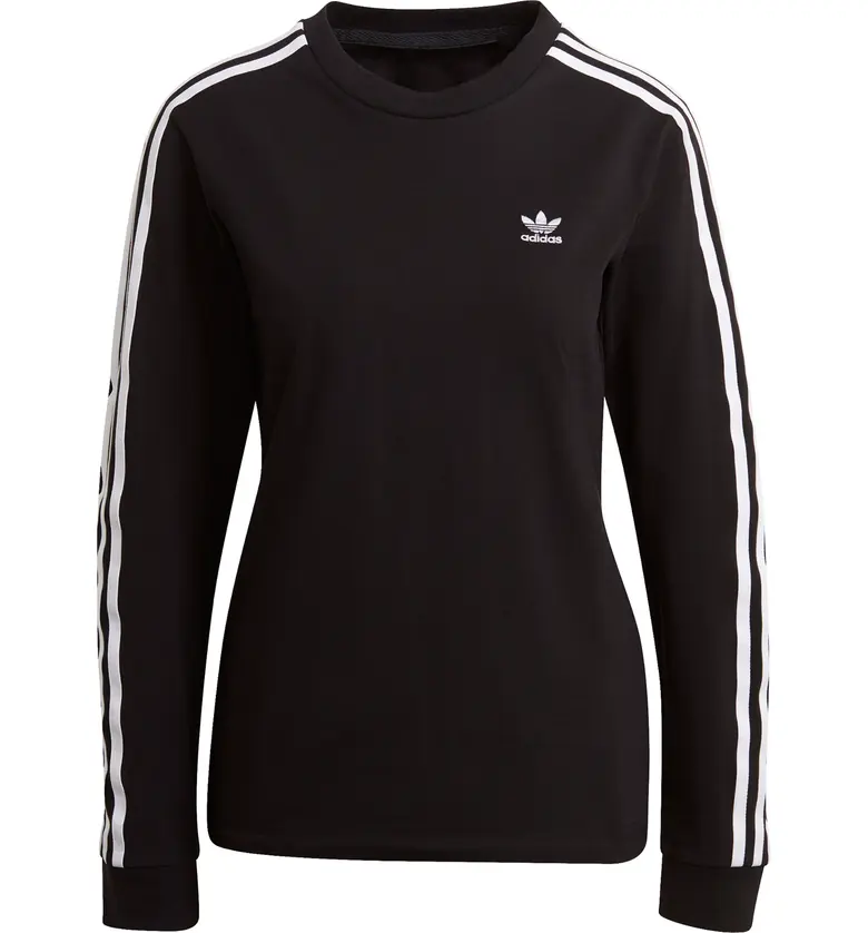 아디다스 adidas Adicolor 3-Stripes Classic Long Sleeve T-Shirt_BLACK