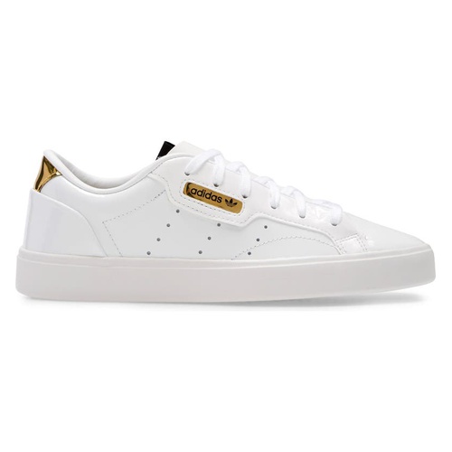 아디다스 adidas Sleek Leather Sneaker_WHITE/ CRYSTAL WHITE/ GOLD