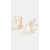 Adinas Jewels Baguette Wing Stud Earrings