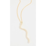 Adinas Jewels Pav Snake Drop Necklace