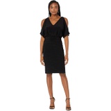 Adrianna Papell Pin Tuck Blouson Dress with Beaded Trim