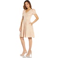 Adrianna Papell Short Sleeve Mattelasse A-Line Dress