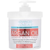 Advanced Clinicals Spa Size Pure Argan Oil Intensive Beauty Cream. Anti-aging Cream for Wrinkles and Dry Skin. (16oz)