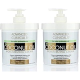 Advanced Clinicals Coconut Oil Cream Moisturizing Lotion. (Two - 16oz)