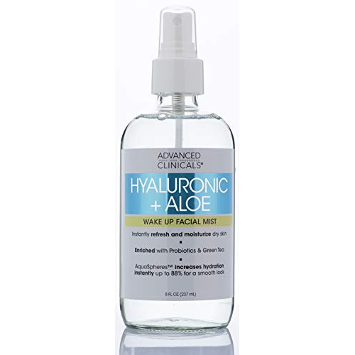  Advanced Clinicals Hyaluronic + Aloe Skin Refreshing, Hydrating Face Mist Spray Lightweight, Non-Greasy Facial Toner with Premium Hyaluronic Acid and Natural Extracts for Instant Hydration by Advance