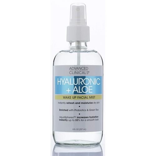  Advanced Clinicals Hyaluronic + Aloe Skin Refreshing, Hydrating Face Mist Spray Lightweight, Non-Greasy Facial Toner with Premium Hyaluronic Acid and Natural Extracts for Instant Hydration by Advance