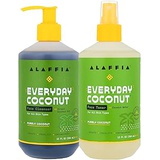 Alaffia Purely Coconut Face Value Set: Coconut & Neem Face Wash 12 oz, Coconut Water & Neem Face Toner 12 oz